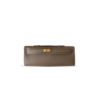 HERMES ANEMONE EPSOM KELLY CUT PALLADIUM HARDWARE 436570 (31*13*2.5cm)